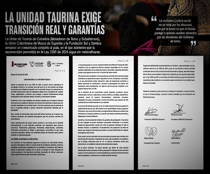 ComunicadoUniónXTauromaquia